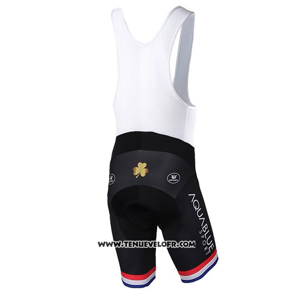 2017 Maillot Ciclismo Aqua Bleue Sport Champion British Blanc Manches Courtes et Cuissard